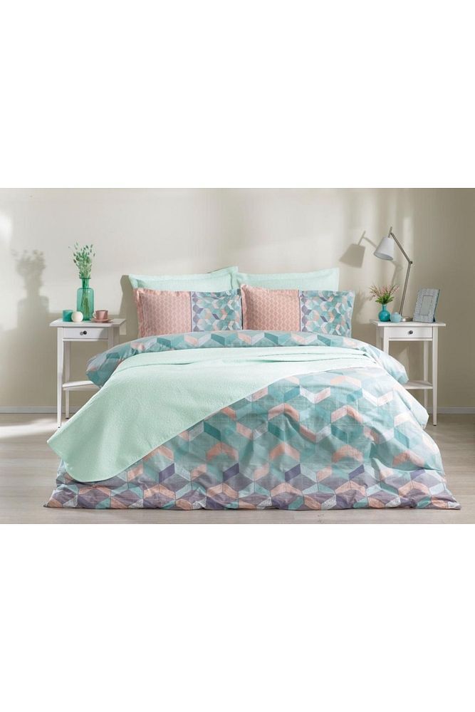 Yatak Örtülü Nevresim Takımı Cuatro Bordes Pembe