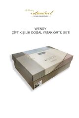 Wendy Mavi Çift Kişilik %100 Pamuk Nevresim Takımı Ve Doğal Yatak Örtüsü Seti