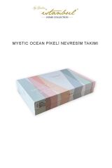 Mystic Ocean %100 Pamuklu Çift Kişilik Nevresimli Pike Takımı
