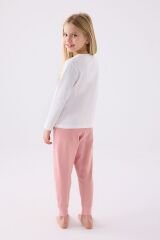 Us Polo Kız Çocuk Uzun Kol Pijama Takım US1984 Krem