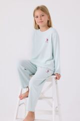 Kız Çocuk Mor Uzun Kol Pijama Takım
