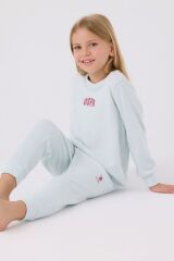 Kız Çocuk Uzun Kol Pijama Takım US1987 Su Yeşili