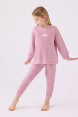 U.S. Polo Assn Kız Çocuk Mor Uzun Kol Pijama Takım