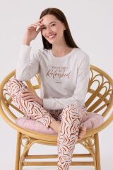 Kadın Kremmelanj Uzun Kol Pijama Takım