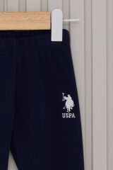 U.S. Polo Assn Krem Kolları Çizgili Bebek İkili Takım USB2161