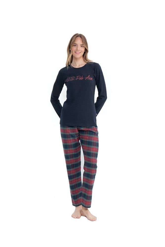 U.S. Polo Assn. Kadın Lacivert Yuvarlak Yaka Pijama Takımı 025KPM.1ZE7.TA1G.R3.OUP1.KM11