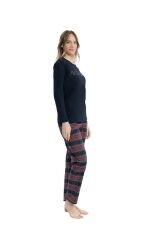 U.S. Polo Assn. Kadın Lacivert Yuvarlak Yaka Pijama Takımı 025KPM.1ZE7.TA1G.R3.OUP1.KM11