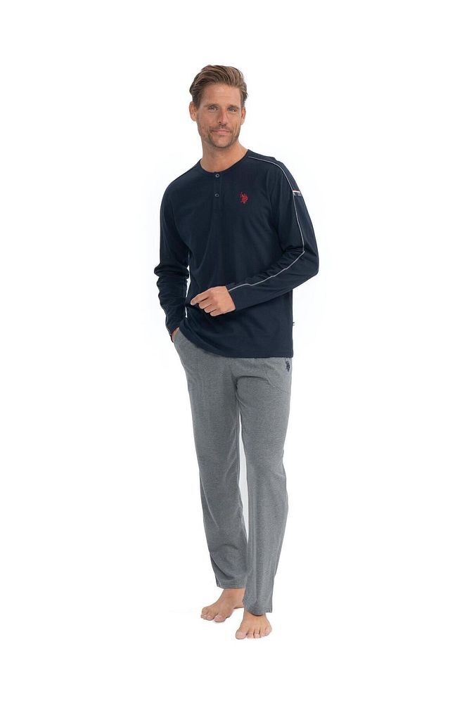U.S. Polo Assn. Erkek Lacivert Patlı Pijama Takımı