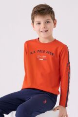 Us Polo Erkek Çocuk Uzun Kol Pijama Takım US1911 Nar Çiçieği