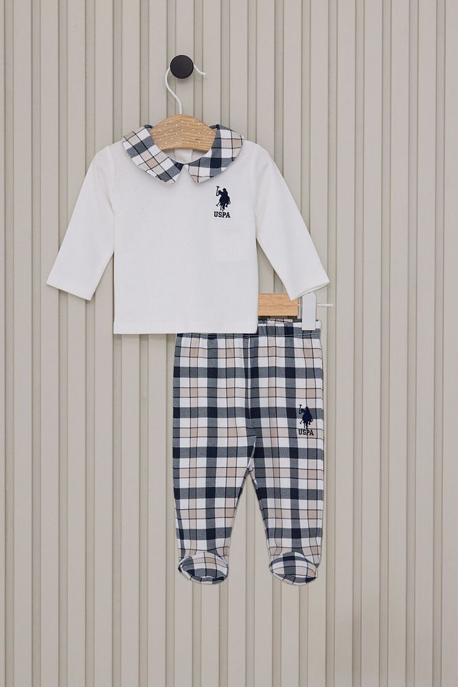US POLO ERKEK BEBEK PATİKLİ 2LI TAKIM Krem