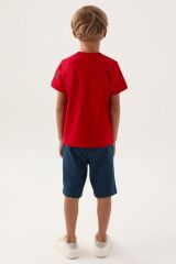 U.S. Polo Assn Lisanslı Graphic Written Kırmızı Erkek Çocuk Bermuda Takım