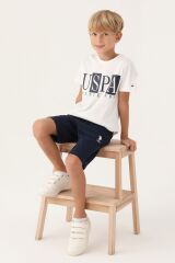 U.S. Polo Assn Lisanslı Written Krem Erkek Çocuk Bermuda Takım