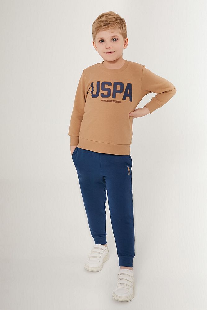 U.S. Polo Assn Original Pattern Beyaz Erkek Çocuk Eşofman Takımı