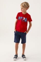 U.S. Polo Assn Lisanslı Colourful Siyah Erkek Çocuk Bermuda Takım