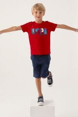 U.S. Polo Assn Lisanslı Colourful Siyah Erkek Çocuk Bermuda Takım