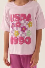 U.S. Polo Assn Lisanslı Printed Mor Kız Çocuk Pijama Takımı
