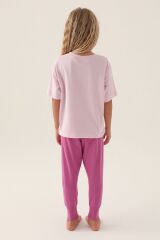 U.S. Polo Assn Lisanslı Printed Mor Kız Çocuk Pijama Takımı