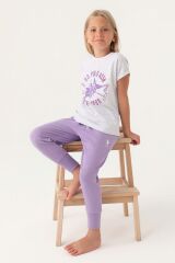 U.S. Polo Assn Lisanslı Starry Kar Melanj Kız Çocuk Pijama Takımı