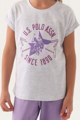 U.S. Polo Assn Lisanslı Starry Kar Melanj Kız Çocuk Pijama Takımı