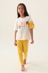 Rose Krem Kız Çocuk Pijama Takımı