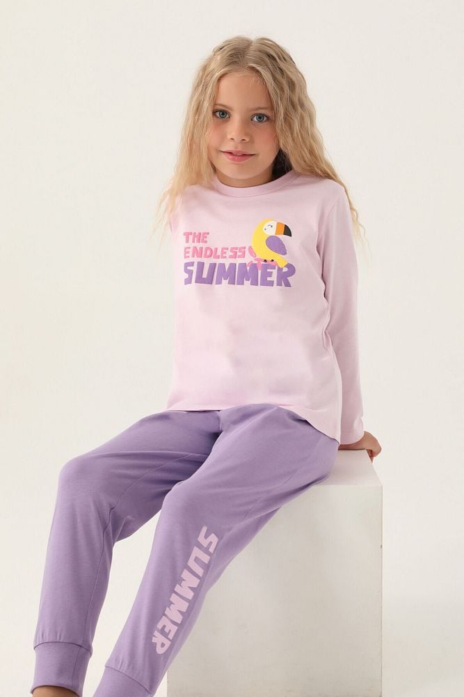 Endless Mor Kız Çocuk Pijama Takımı