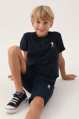 U.S. Polo Assn Lisanslı Buttoned Lacivert Erkek Çocuk Bermuda Takım