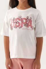 U.S. Polo Assn Lisanslı Daisy Krem Kız Çocuk Pijama Takımı