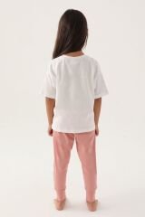 U.S. Polo Assn Lisanslı Daisy Krem Kız Çocuk Pijama Takımı