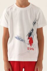 U.S. Polo Assn Lisanslı With Emblem Krem Erkek Çocuk Bermuda Takım