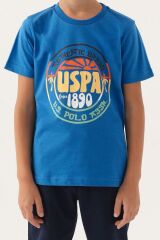 U.S. Polo Assn. Lisanslı Crew Neck Cobalt Erkek Çocuk Bermuda Takım