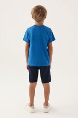 U.S. Polo Assn. Lisanslı Crew Neck Cobalt Erkek Çocuk Bermuda Takım