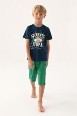 U.S. Polo Assn. Erkek Çocuk Tişört Kapri Takım Lacivert US1743-G