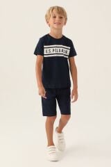 U.S. Polo Assn Lisanslı Rectangular Pattern Lacivert Erkek Çocuk Bermuda Takım