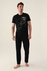 Symmetry Siyah Erkek Pijama Takımı