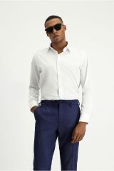 Uzun Kol Slim Fit Dar Kesim Non Iron Saten Pamuklu Gömlek