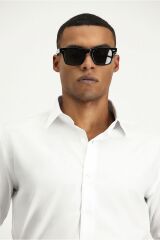 Uzun Kol Slim Fit Dar Kesim Non Iron Saten Pamuklu Gömlek