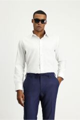 Uzun Kol Slim Fit Dar Kesim Non Iron Saten Pamuklu Gömlek