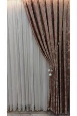Birillant Fon Perde damaks desen modern fon bir kanat GRLK 006