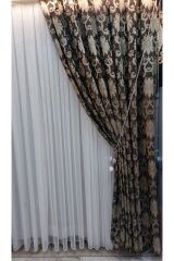 Birillant Fon Perde damaks desen modern fon bir kanat GRLK 007