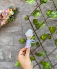 Gelin Buketi Islak Lale Simli Beyaz Damat Yaka Çiçeği