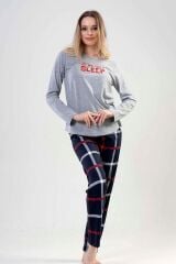 Pamuklu Kadın Uzun Kol Pijama Takım, 204186