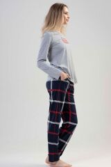 Pamuklu Kadın Uzun Kol Pijama Takım, 204186