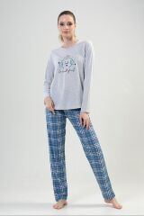 Pamuklu Kadın Uzun Kol Pijama Takım, 204159