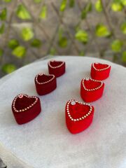 Bordo Kadife Kalpli Hediyelik Kına - Söz Magnet Mini Hediyelik 12 adet