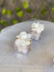 Ekru 10 adet Lotus Mum Hediyelik Söz, Nişan, Nikah, Doğum Hediyeliği