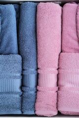 Colourist Aile Bornoz Seti İndigo-Pembe