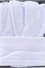 Land Aile Bornoz Seti Beyaz-K.Gri