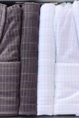 Land Aile Bornoz Seti Beyaz-K.Gri