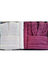 Land Aile Bornoz Seti Beyaz-K.Gri