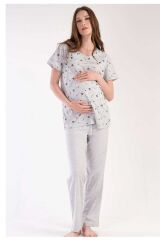 Pamuklu lohusa pijama takımı